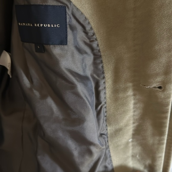 Banana Republic Men's Tan Trench Coat Velvet Size Large - Picture 14 of 15